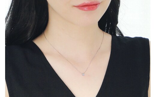 pt900【0.2ct】Hカラー フクリン留め 一粒 ダイヤモンド ネックレス