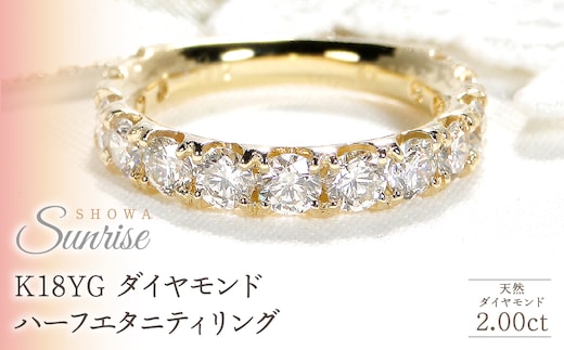 K18YG【2.00ct】ダイヤモンドハーフエタニティリング csr0330-18y SWAV069