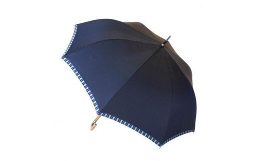 槙田商店【紳士雨傘】長傘 Tie Plain×Stripe 紺 FAA5005