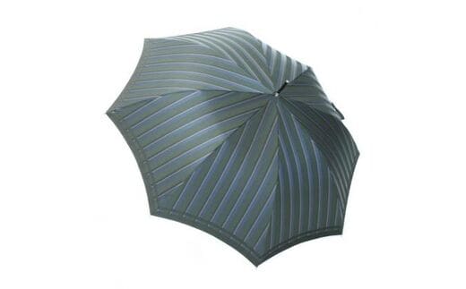 槙田商店【紳士雨傘】長傘 Tie Stripe×Plain ダークグリーン FAA5010