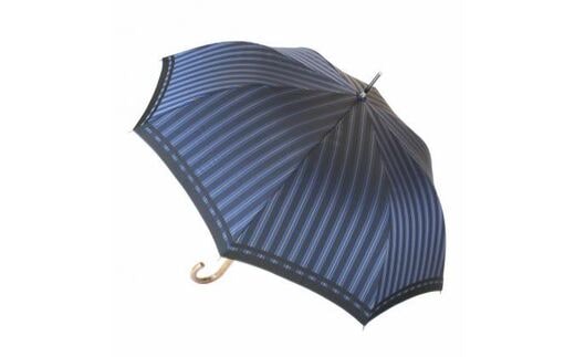 槙田商店【紳士雨傘】長傘 Tie Stripe×Plain ブルー FAA5012