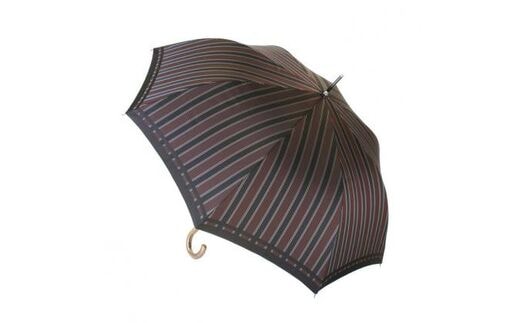 槙田商店【紳士雨傘】長傘 Tie Stripe×Plain ワイン FAA5013