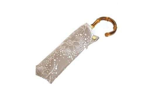 槙田商店【晴雨兼用 折りたたみ傘】kirie ドットフラワー:モカブラウン FAA5028