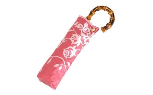 槙田商店【晴雨兼用 折りたたみ傘】kirie バラ：フレンチレッド FAA5029