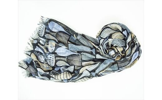 シルク×カシミアストール「ポテリー」グレー[スティグリンドベリ](男女兼用）天然素材ストール専門店muto FAA4032