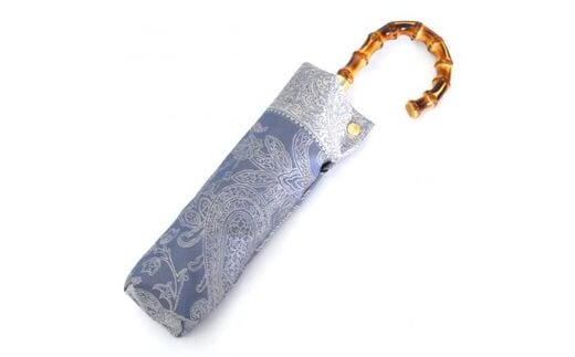 槙田商店【晴雨兼用 折りたたみ傘】kirie ペイズリー:ミステリアスブルー FAA5032