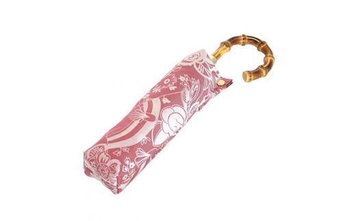 槙田商店【晴雨兼用 折りたたみ傘】kirie 更紗：ルージュ FAA5033