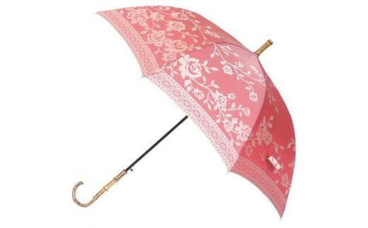 槙田商店【晴雨兼用】長傘 kirie バラ：フレンチレッド FAA5040