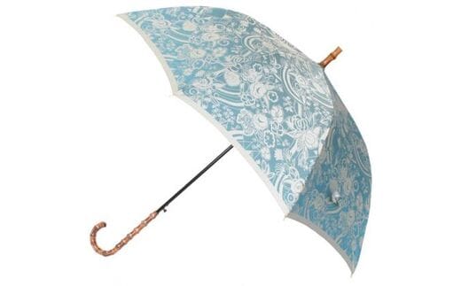 槙田商店【晴雨兼用】長傘 kirie 更紗：レイクブルー FAA5046
