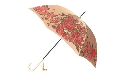 槙田商店【晴雨兼用】長傘 ”絵おり” 大バラ：ベージュ FAA5070