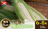 ＜26年発送先行予約＞富士山の大地から待望の白いとうもろこし！フルーツではなくもはやスイーツ☆純白富士恵味6～8本 白い恵味 FAH007