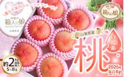 【2025年先行予約】朝もぎ直送！『桃　白鳳系』5～8玉 約2kg規格箱入り 【高機能共選機使用】選び抜かれた桃《もも 先行予約》　山梨県産 モモ/ フルーツ 果物 くだもの 人気 産地直送/厳選  贈答 贈り物 6月