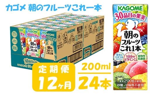 【12ヶ月連続お届け】カゴメ 朝のフルーツこれ一本（24本入）