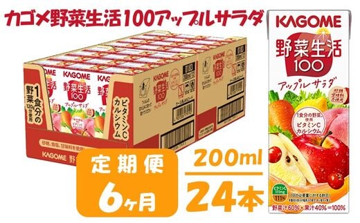 【6ヶ月連続お届け】カゴメ 野菜生活アップルサラダ（24本入）