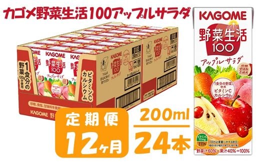 【12ヶ月連続お届け】カゴメ 野菜生活アップルサラダ（24本入）