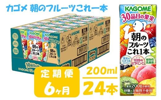 【6ヶ月連続お届け】カゴメ 朝のフルーツこれ一本（24本入）