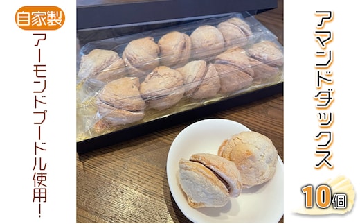 アマンドダックス10個 スイーツ 洋菓子 焼き菓子 おやつ 甘いもの 間食 ティータイム コーヒーブレイク ダックワーズ 添加物不使用 保存料不使用 アーモンドクリーム 