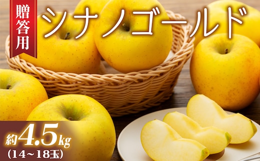 りんご シナノゴールド 4.5kg 14～18玉 贈答用 果物 くだもの フルーツ 林檎 リンゴ 信濃ゴールド 信州りんご 旬の果物 旬のフルーツ ギフト 贈り物 プレゼント 長野 長野県 箕輪町