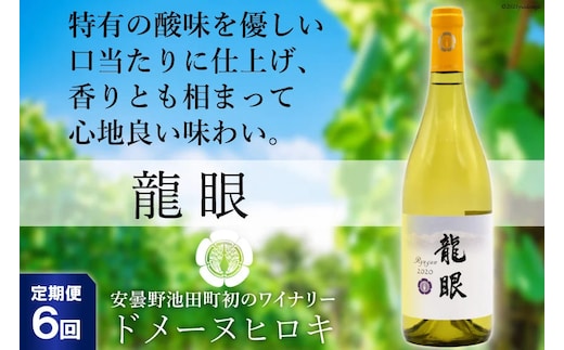 【6回定期便】 龍眼 750ml×1本 白ワイン [ヴィニョブル安曇野 長野県池田町 48110173] 白 ワイン お酒 酒