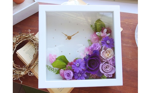 花時計・煌めくスワロフスキービーズ | 花 はな お花 フラワー 薔薇 バラ ローズ アレンジ ギフト プレゼント 贈り物 プリザーブドフラワー インテリア 雑貨 誕生日祝い 記念日 新築祝い 結婚祝い 長野県 松川村 信州