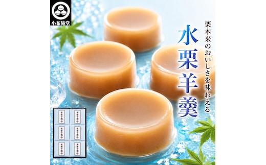 水栗羊羹 80g × 6個 ［小布施堂］ 菓子 スイーツ 羊羹 水羊羹 栗水羊羹 栗羊羹 水ようかん 栗ようかん 栗 ギフト お中元 長野県 信州 和菓子 ［A-57］