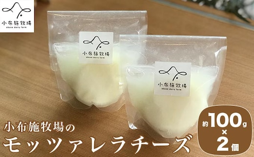 無添加 小布施牧場の搾りたてジャージー牛乳で作ったモッツァレラチーズ 100g × 2個 ［小布施牧場］チーズ モッツァレラ おつまみ サラダ 冷蔵便 クール便 プレゼント 長野 信州