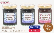 ［保存料・化学調味料不使用］ 厳選果実のハニージャム２種セット 150g×3本 (ブルーベリー、木いちご) ［手作りジャムの店 マロナップル］