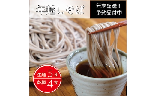【年末配送】製麺所直送！ 池田商店「年越し生そばセット（生麺５食・乾麺４食分）」年末限定製造｜つゆ・薬味付き【長野県信濃町ふるさと納税】