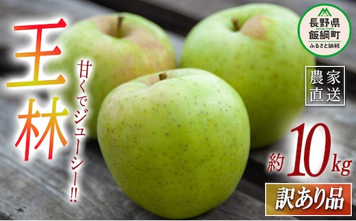 りんご 王林 訳あり 10kg ヤマハチ農園 2026年11月中旬頃から2026年11月下旬頃まで順次発送予定 令和8年度収穫分 BLOF理論栽培 傷 不揃い リンゴ 林檎 果物 フルーツ 信州 長野 予約 農家直送 長野県 飯綱町 [1011]