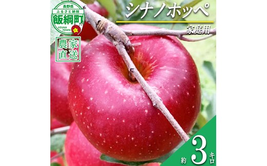 りんご シナノホッペ 家庭用 3kg ファームトヤ 沖縄県への配送不可 2026年11月上旬頃から2026年11月下旬頃まで順次発送予定 令和8年度収穫分 信州 果物 フルーツ リンゴ 林檎 長野 予約 農家直送 長野県 飯綱町 [1421]