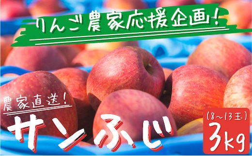 ＼農家応援企画／【令和7年度先行予約返礼品】りんご サンふじ 3kg （約 8 ～ 13玉 ） 訳あり ～ 家庭用 《 ふじ リンゴ 林檎 訳アリ わけあり 不揃い 果物 くだもの フルーツ 長野県産 長野 お試し 9000円 9000 》 令和7年収穫分 2025年11月下旬から2026年2月上旬頃までお申込み順に発送予定 長野県 飯綱町 [0566]