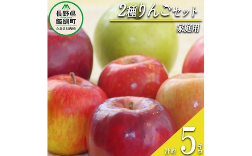 【 詰め合わせセット 】 りんご 2種のりんご セット 家庭用 5kg （ 品種おまかせ ） 2026年11月上旬頃から2026年12月下旬頃まで順次発送予定 ふるさと振興公社 リンゴ 林檎 長野県 飯綱町 [0291]