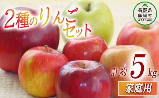 【 詰め合わせセット 】 りんご 2種のりんご セット 家庭用 5kg （ 品種おまかせ ） 2025年11月上旬頃から2025年12月下旬頃まで順次発送予定 ふるさと振興公社 リンゴ 林檎 長野県 飯綱町 [0291]