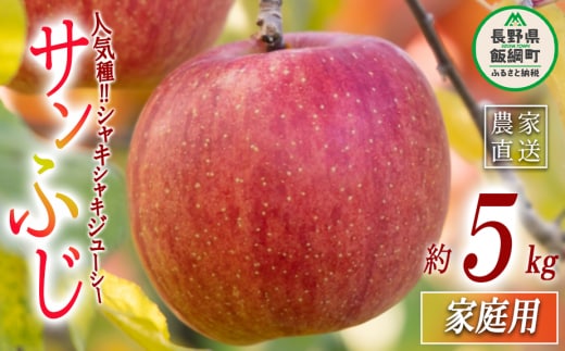 りんご サンふじ 家庭用 5kg マルハ農園 沖縄県への配送不可 2025年12月上旬頃から2025年12月下旬頃まで順次発送予定 令和7年度収穫分 エコファーマー認定 信州 果物 フルーツ リンゴ 林檎 長野 13000円 予約 農家直送 長野県 飯綱町 [1635]