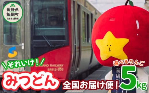 飯綱町PRキャラクター みつどん 旬のりんご 家庭用 5kg 全国お届け便 品種はおまかせ あたなのお家にお届けします！ 信州 果物 フルーツ りんご 林檎 長野 飯綱 いいづな PR キャラクター 妖精 ゆるキャラ ご当地キャラ かわいい 長野県 飯綱町 [1774]