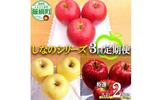 【 定期便 】シナノシリーズ 特選 2kg × 3回 やまじゅうファーム 沖縄県への配送不可 2026年9月下旬頃から2026年11月下旬頃まで順次発送予定 令和8年度収穫分 信州の環境にやさしい農産物 減農薬栽培 長野県 飯綱町 [1800]