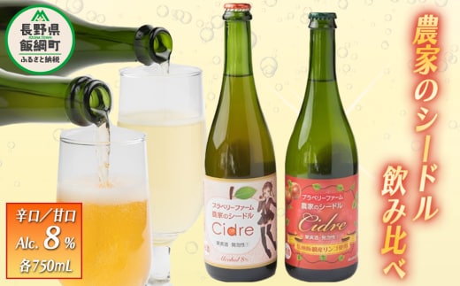 ブラベリーファーム オリジナルシードル ＜飲みくらべセット＞ 750ｍL×2本 長野県 飯綱町 [1761]