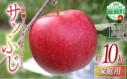 りんご サンふじ 家庭用 10kg 一里山農園 2026年12月上旬頃から2026年12月中旬頃まで順次発送予定 令和8年度収穫分 エコファーマー 減農薬栽培 信州 果物 フルーツ リンゴ 林檎 長野 予約 農家直送 長野県 飯綱町 [2105]