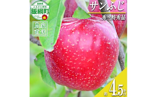 サンふじ 秀～特秀4.5kg いいづな松橋園 2026年12月上旬頃から2026年12月下旬頃までお申込み順に発送予定 令和8年度収穫分 リンゴ アップル サンフジ サンふじ 長野県 飯綱町 [2136]