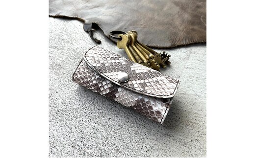 本革 キーケース ダイヤモンドパイソンレザー ファッション小物 イタリアンレザー プレゼント ギフト 