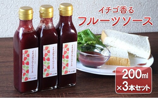 【岐阜】イチゴ香るフルーツソース3本セット 加工食品 イチゴのフルーツソース いちごソース ストロベリー 