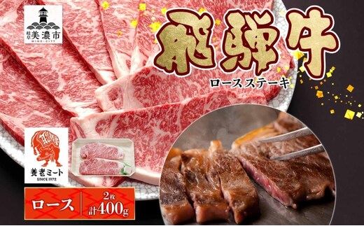 飛騨牛 ロースステーキ 200g×2枚 計400g ロース ロース肉 ステーキ ステーキ肉 飛騨牛ステーキ 肉 牛肉 牛 和牛 国産 国産牛 日本産 国内産 BBQ 焼き肉 焼肉 小分け 冷凍保存 お肉 お取り寄せグルメ ご当地 送料無料 岐阜県美濃市