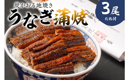 本格炭火焼 うなぎ蒲焼（たれ付き）3尾 【0021-010】