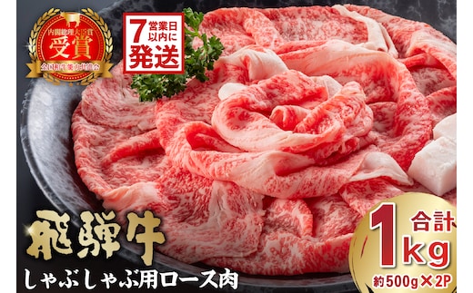 飛騨牛 しゃぶしゃぶ用ロース1kg（500ｇ×2）【0016-052】 within2025