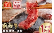 飛騨牛　焼肉用ロース1kg（500ｇ×2）【0016-053】 within2025