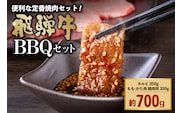 飛騨牛BBQセット（カルビ350g、もも・かた肉 焼き肉用350g）【0016-022】 