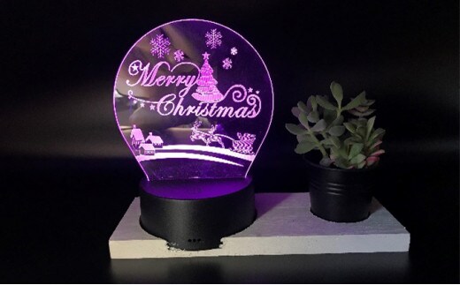 クリスマス カラフルタッチ2個セット（MerryChristmasツリーとトナカイ） | クリスマス インテリア クリスマスグッズ 飾り 多肉 植物 小物 光る LED 色が変わる 6色 電池式 USB式 兼用タイプ ※2026年12月～発送