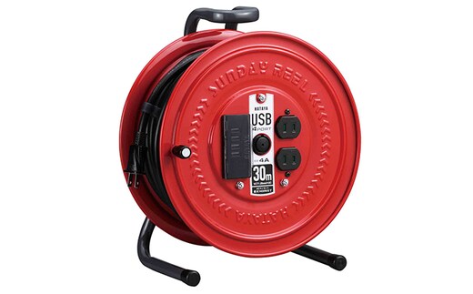 USBポート付コードリール（2Pタイプ）S-30U4｜雑貨 日用品 防災グッズ 防災用品 ※離島への配送不可