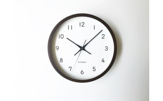 KATOMOKU ウォールナットの木枠電波時計