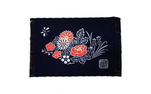 郡上本染テーブルセンター 花柄